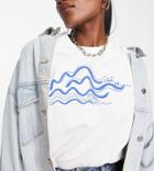 People Tree Organic Cotton Relaxed T-shirt With Wave Print-white