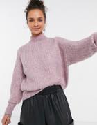 Only Sweater With High Neck In Lilac-multi