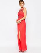 Little Mistress Maxi Dress With Sequin Detail - Red