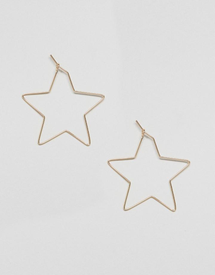 Asos Open Star Earrings - Gold