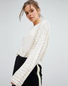 Micha Lounge Stripe Slouchy Sweater - Cream