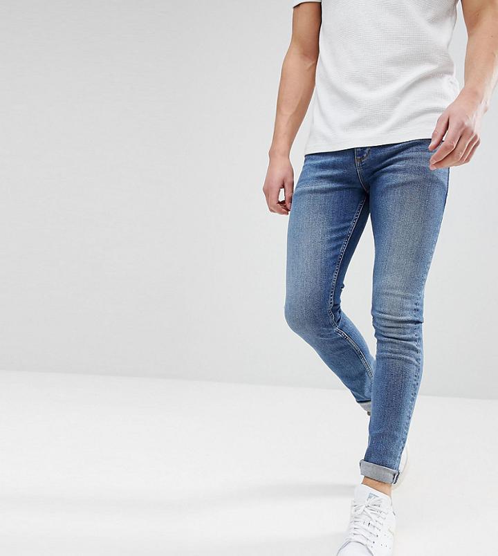 Noak Super Skinny Jeans In Dark Wash Blue - Blue