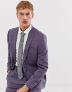 Asos Design Skinny Suit Jacket In Dusky Purple - Purple