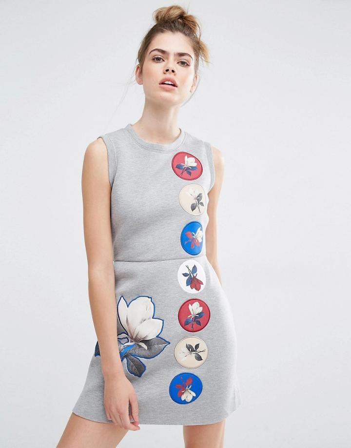 Sportmax Code Orfeo Sleeveless Patch Sweater Dress - Gray