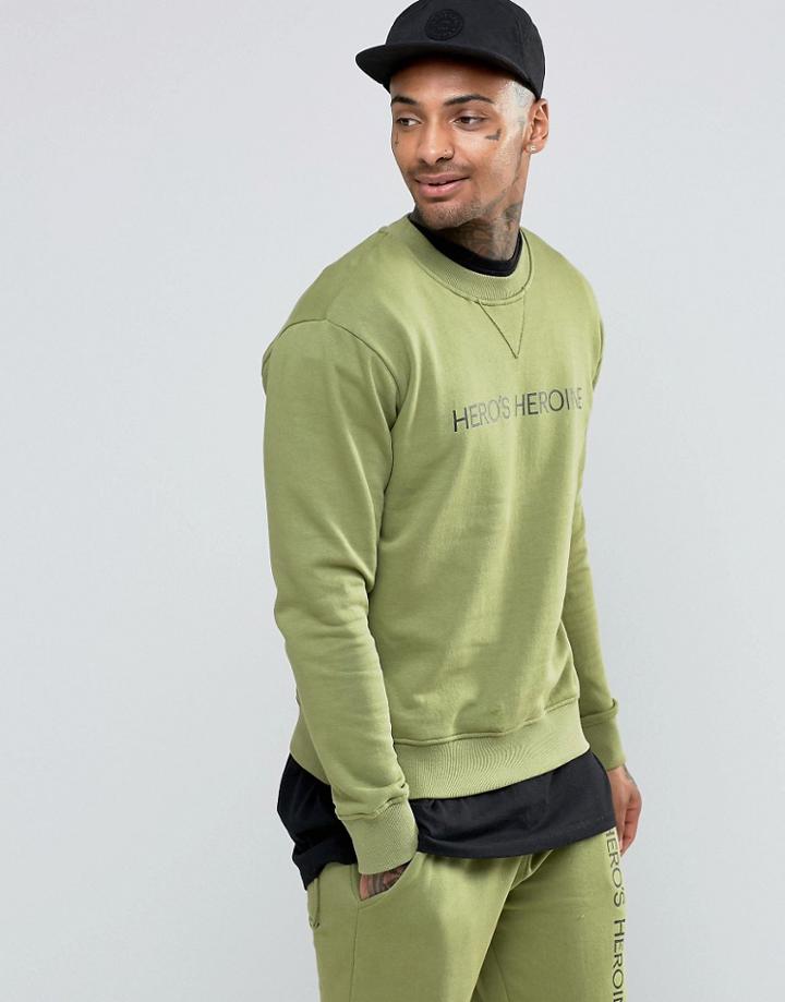 Heros Heroine Sweatshirt With Logo - Green