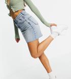 Asyou Classic Denim Mini Skirt In Washed Light Blue-blues