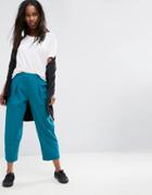 Asos Tailored High Waist Tapered Pants With Pleat Detail - Green