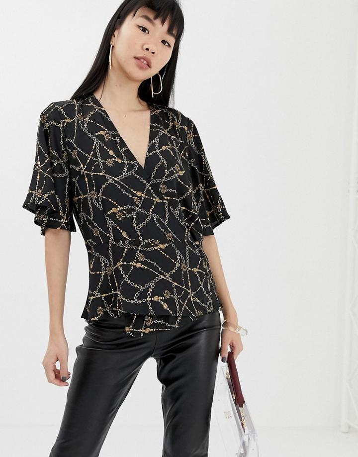 B.young Chain Print Tea Blouse - Multi
