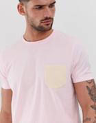 Asos Design T-shirt With Pocket In Pink - Pink