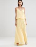Vila Cami Overlay Maxi Bridesmaid Dress - Yellow