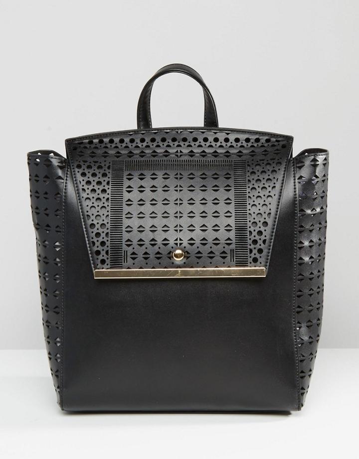Asos Laser Cut Backpack - Black