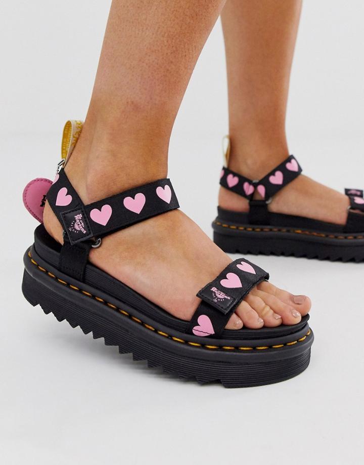 Dr. Martens X Lazy Oaf Heart Chunky Sandal - Black
