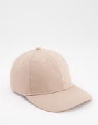 Asos Design Baseball Cap In Camel Cotton-brown