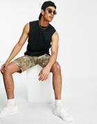 Asos Design Organic Relaxed Sleeveless T-shirt With Dropped Armhole In Black