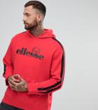 Ellesse Oversized Hoodie With Striped Sleeve In Red - Red