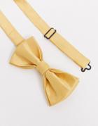 Devils Advocate Satin Bow Tie In Yellow-gold