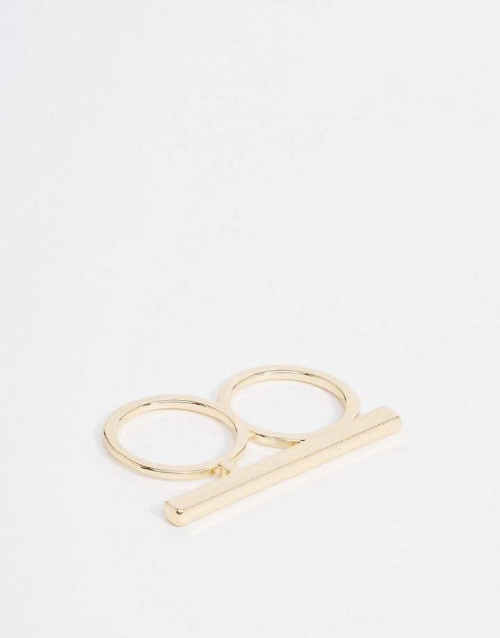 Designb Gold Double Ring - Gold