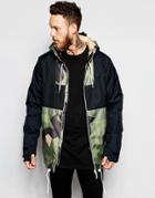 Clwr Jacket In Camo With Hood