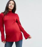 Asos Maternity Sheered Detail Smock Top - Red