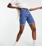 Missguided Tall Longline Denim Shorts In Blue-blues