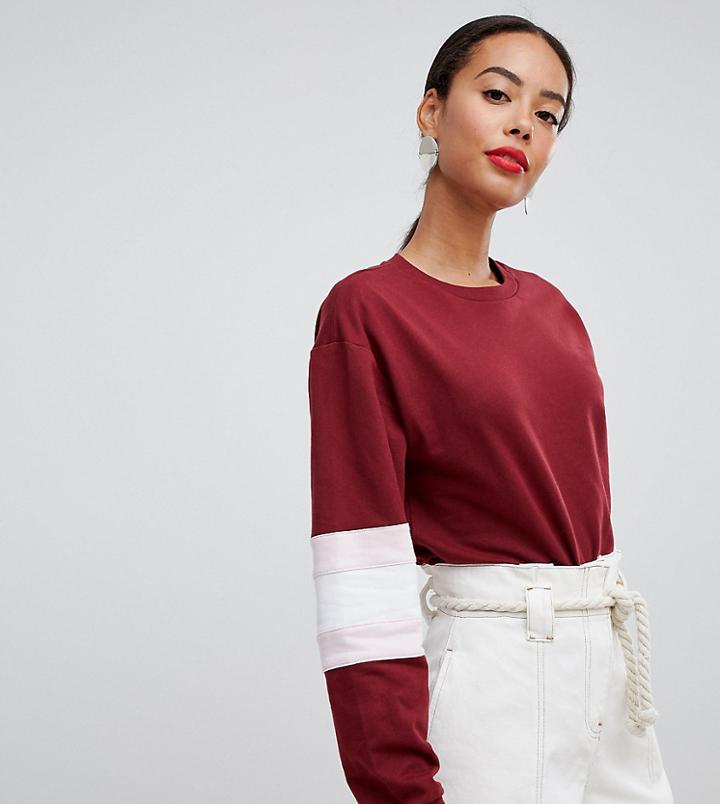 Asos Design Tall Sweatshirt In Color Block-multi
