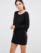 See U Soon Sweater Dress With Bobble Detail - Black