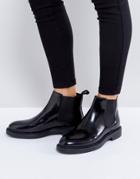 Vagabond Alex Black Polished Leather Chelsea Boots - Black