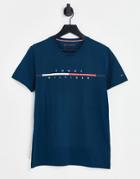 Tommy Hilfiger Corp Split Logo T-shirt In Navy