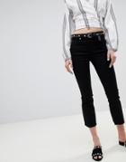 River Island Cropped Flare Jeans-black