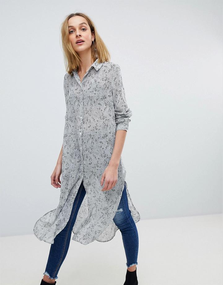Pieces Longline Printed Dress - Multi
