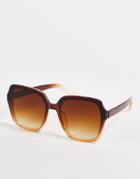 I Saw It First Oversized Ombre Frame Sunglasses In Brown