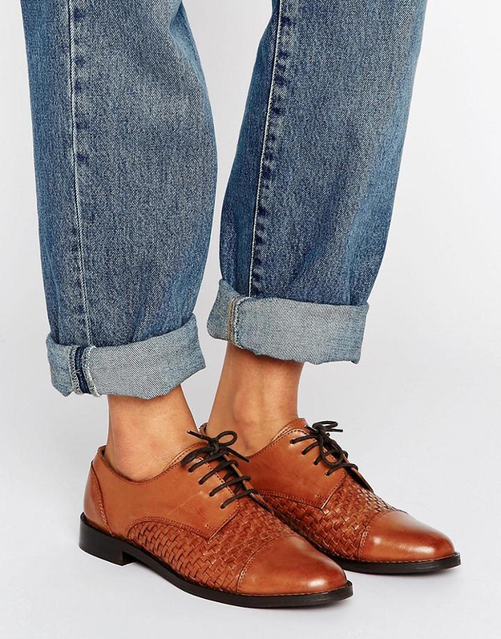 Asos Matches Woven Brogues - Tan