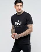 Alpha Industries T-shirt With Logo In Regular Fit Black - Black