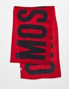 Moschino Large Logo Scarf In Red