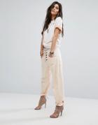 G-star Lightweight Arc Button Front Drawstring Pant - Pink