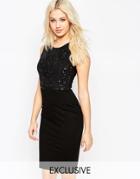 Needle & Thread Grid Embellished Mini Dress - Black