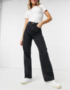 Dr Denim Echo Wide Leg Jeans In Black