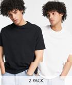 Asos Design 2 Pack Relaxed Fit T-shirt In Multi