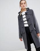 Gloverall Classic Duffle Coat With Hood - Gray
