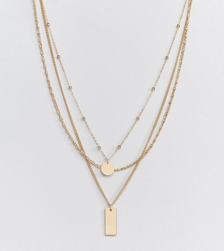 Missguided Exclusive Layered Necklace In Gold - Gold