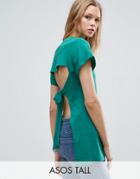 Asos Tall T-shirt With Open Back - Green