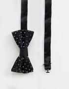 Moss London Bow Tie With Studs - Black
