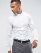 Threadbare Premium Cotton Grandad Slim Fit Shirt - White