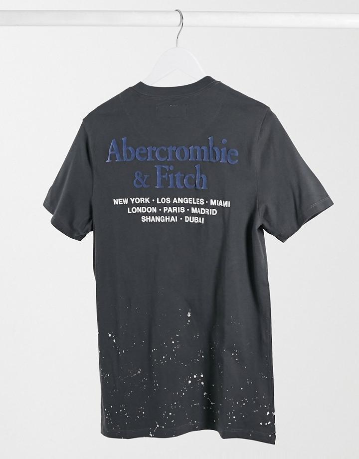 Abercrombie & Fitch Back Logo Print T-shirt In Black