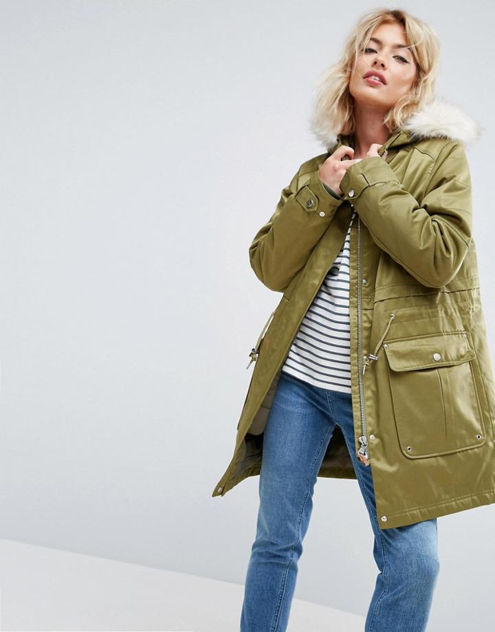 Parka London Kay 3 In 1 Parka Bomber Jacket - Green