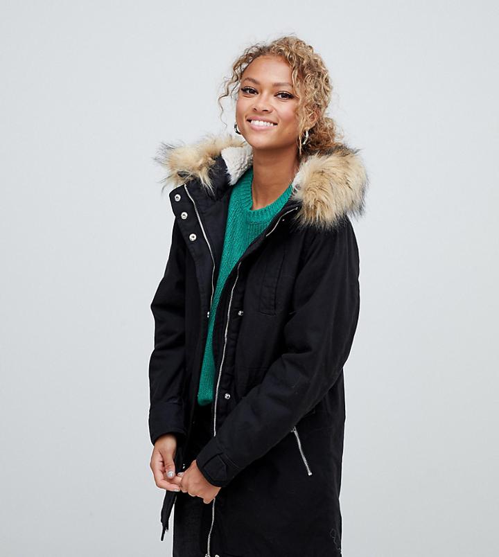 New Look Faux Fur Hood Parka