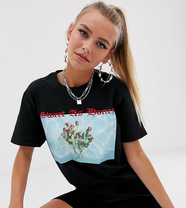 Reclaimed Vintage Inspired Sweet As Honey T-shirt - Black