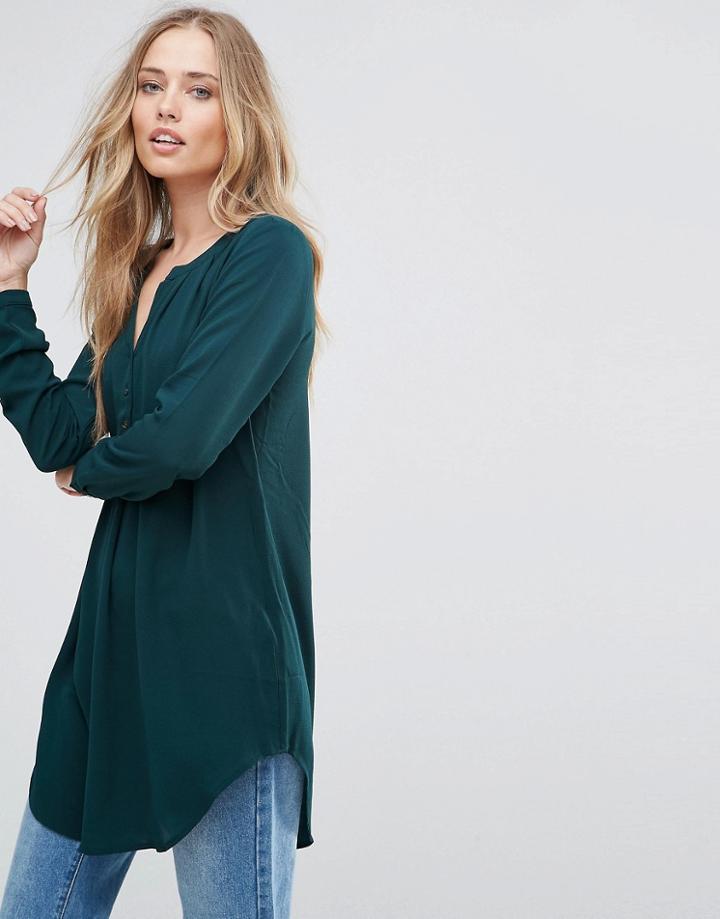 Only Nova Long Tunic Shirt - Green
