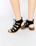 New Look Lace Up Flat Sandals - Black