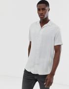 Jack & Jones Premium Revere Collar Plain Smart Shirt In Gray - Gray